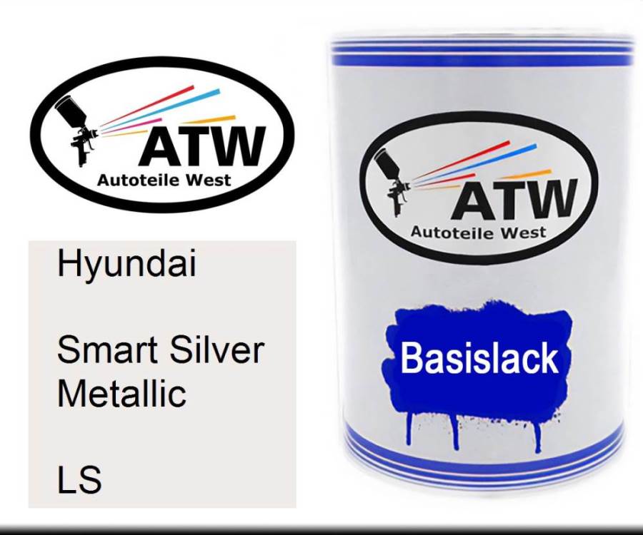 Hyundai, Smart Silver Metallic, LS: 500ml Lackdose, von ATW Autoteile West.